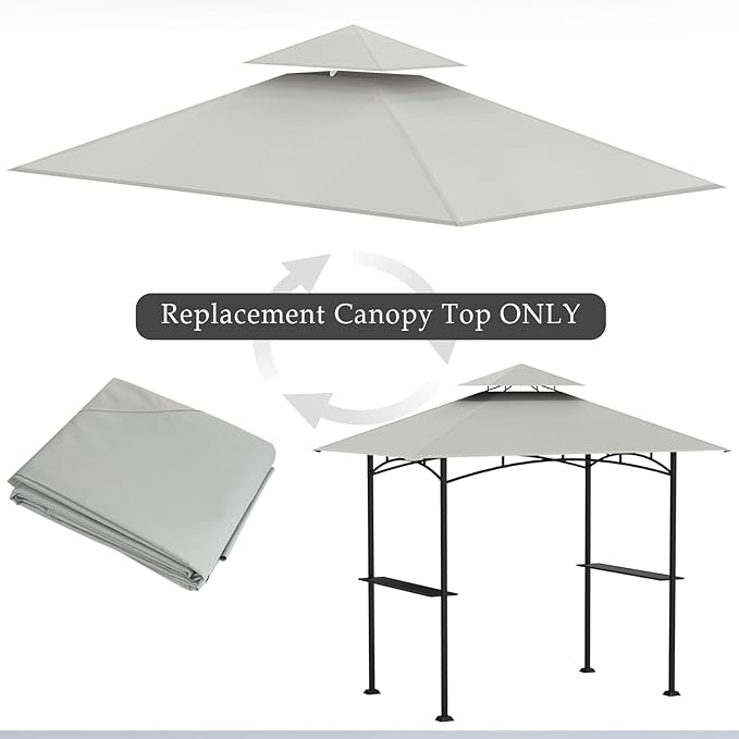 Grill Gazebo Replacement Top, 5 * 8 Outdoor BBQ Top Cover, Double Layer BBQ - Image 6