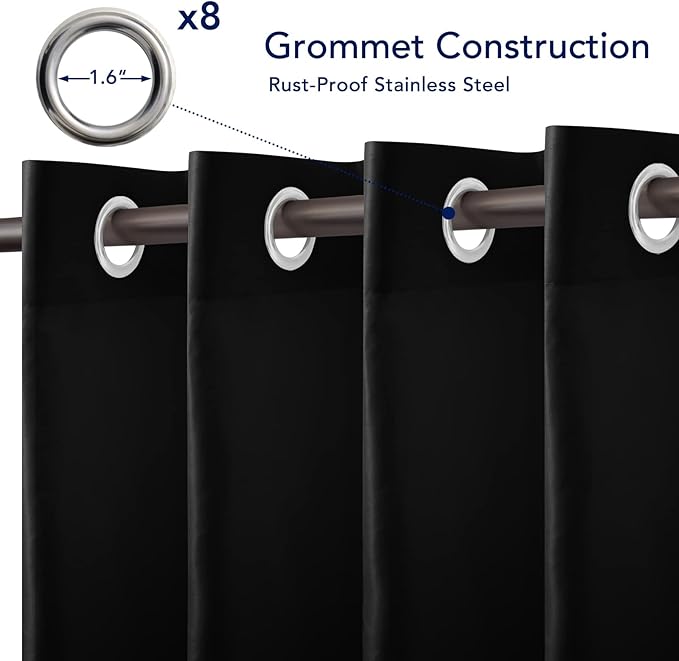 PureFit Outdoor Curtains for Patio Waterproof Weatherproof, UV Resistant - Image 4
