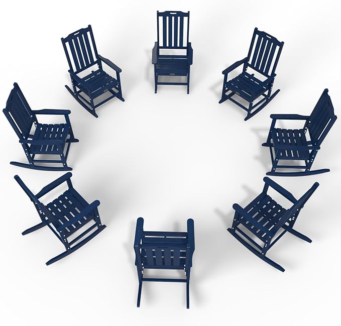 Oversized Rocking Chair Set of 8, Outdoor Rocking Chair by THOEOE