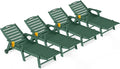 Outdoor Lounge Chair Set of 4, All Weather Patio Chaise Lounge Chair by CIOKEA