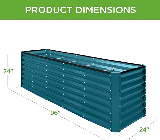 Best Choice Products 8x2x2ft Raised Outdoor Metal Garden Bed, Deep Root Box - Image 3