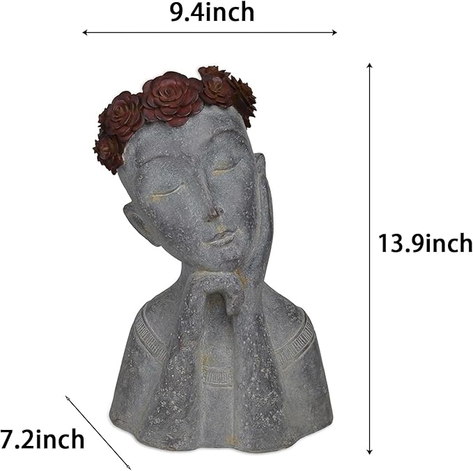 Newman House Studio Succulents Face Planters Pots Head - Image 6