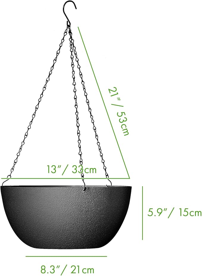 WOUSIWER 13 inch 2Pack Large Hanging Planters - Image 2