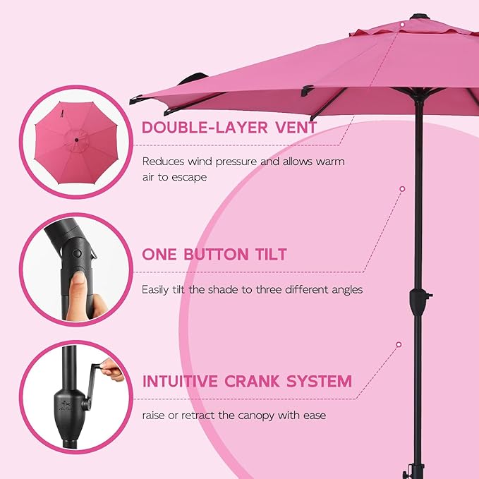 Abba Patio 9FT Lyon Outdoor Patio Umbrella Outdoor Table Umbrella - Image 4