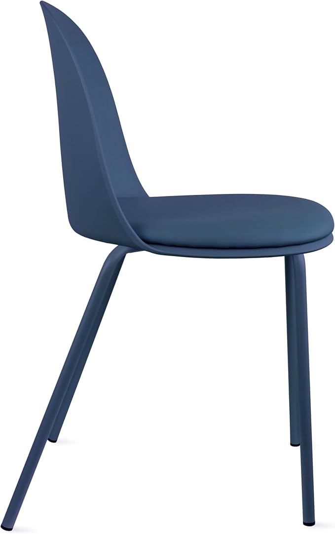 2xhome Parent Modern Stackable Armless Dining Chair | Plastic Shell Seat - Image 5