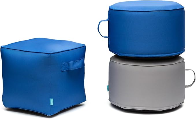 QILLOWAY Indoor/Outdoor Inflatable Stool, Round Ottoman, All Weather Foot Rest - Image 6