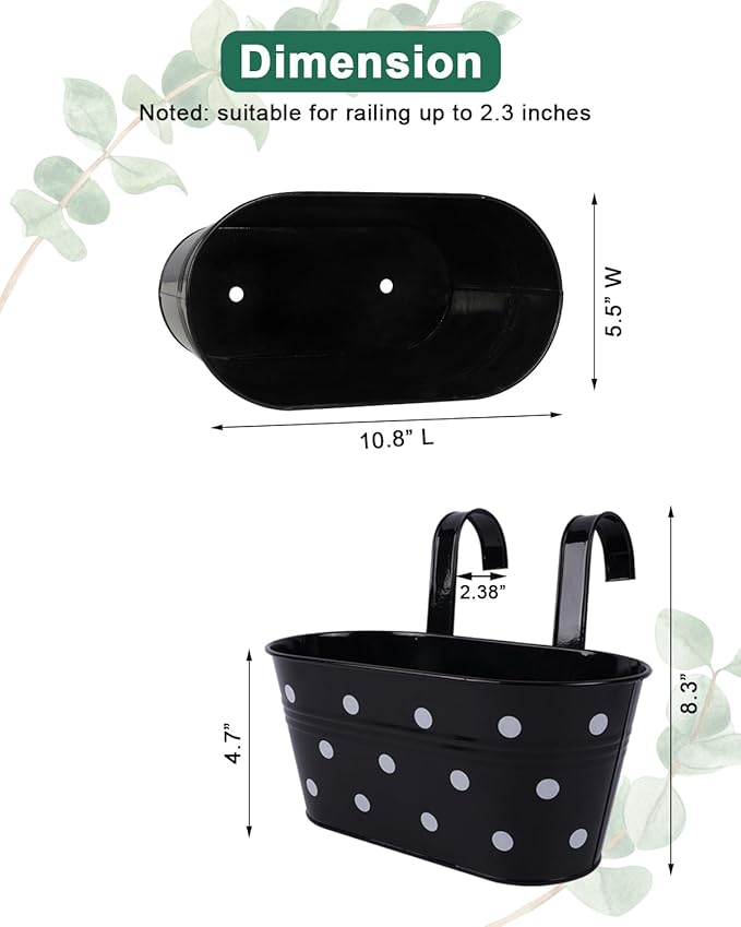 Metal Railing Planters for Outdoor Plants - Image 2