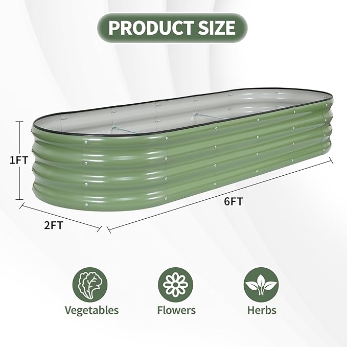 1MORE Galvanized Raised Garden Bed- Planter Garden Boxes Outdoor, Raised Beds - Image 6