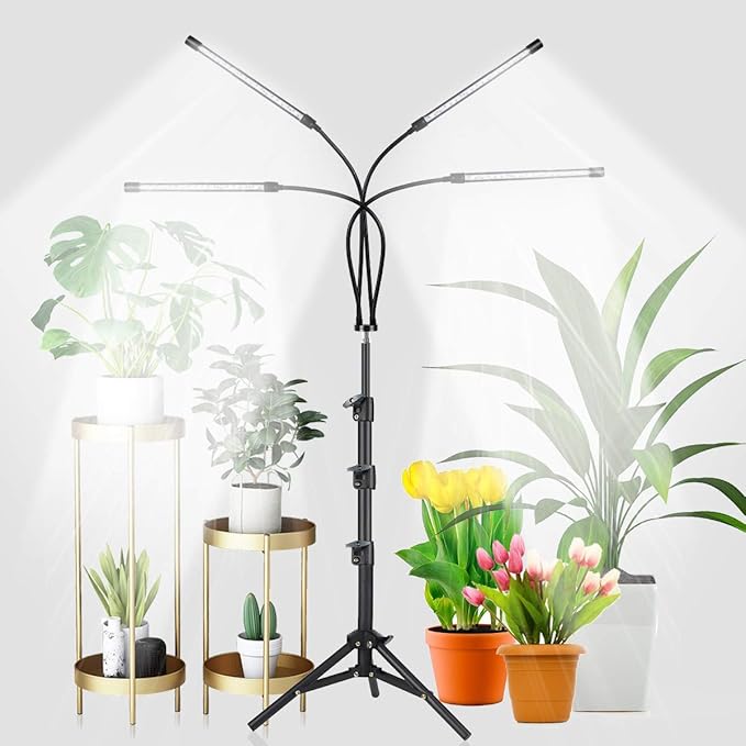 GHodec Grow Light with Stand, 5500K Full Spectrum Gooseneck Floor Plant Light - Image 2