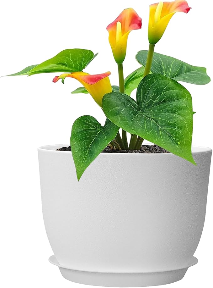 12 inch Large Plant Pots, Plastic Planters by Meowell
