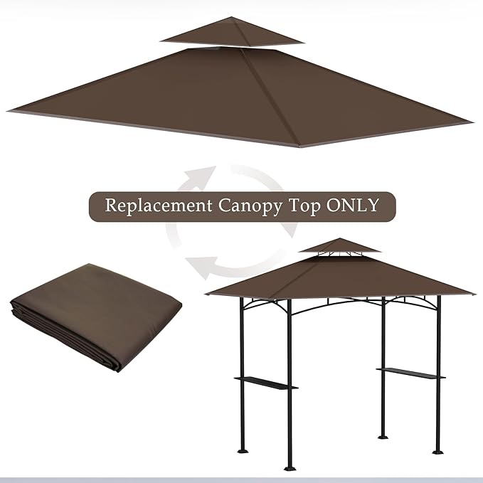 Grill Gazebo Replacement Top, 5 * 8 Outdoor BBQ Top Cover, Double Layer BBQ - Image 6
