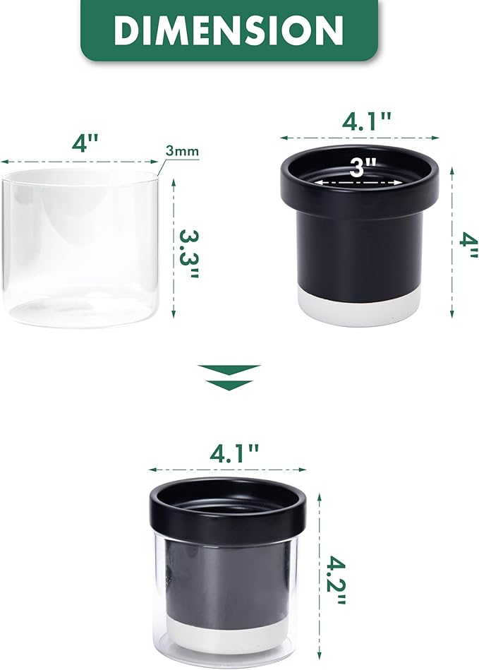 Phoenix Vine 4 Inch Self Watering Planter Pot - Image 2