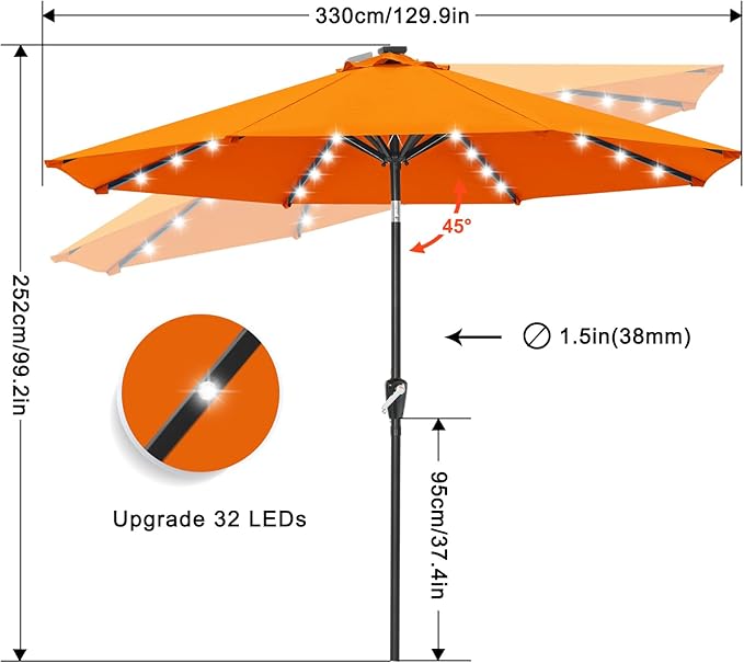 ABCCANOPY Durable Solar Led Patio Umbrellas - Image 2