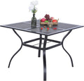 PHI VILLA 37 Inch Outdoor Dining Table Metal Steel Mesh Patio Dining Table by PHIVILLAThepioneerofcomfortablehouseholdsupplies