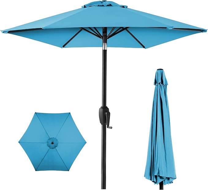 Best Choice Products 7.5ft Heavy-Duty Round Outdoor Market Table Patio Umbrella by BestChoiceProducts