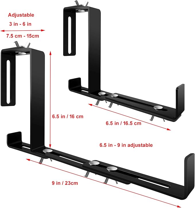 Planter Box Bracket, Flower Box Holder Brackets, Adjustable Window Box Brackets - Image 2