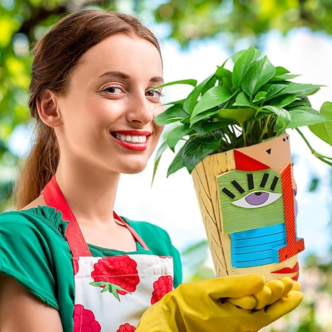 Abstract Face Planters Pots Head, Unique Head Planter - Image 9