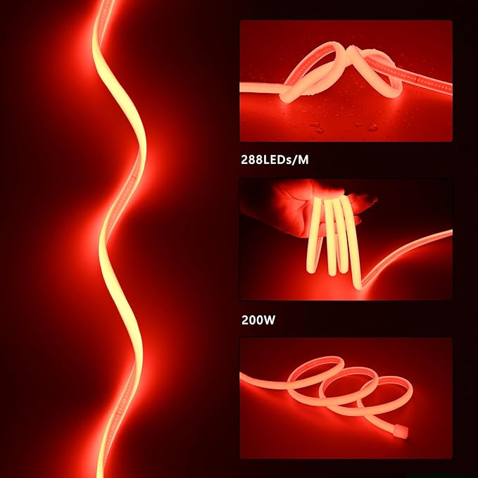 AC 110V COB LED Strip Lights Outdoor Waterproof 65.6ft, IP65 Flexible Cuttable - Image 3