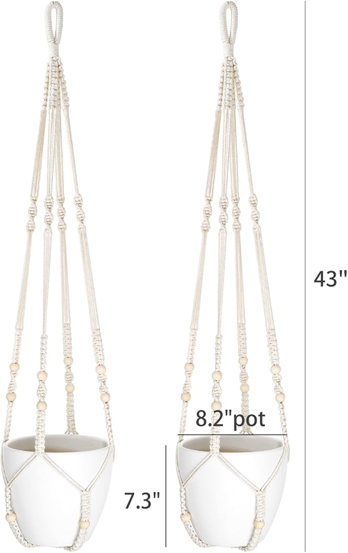 Mkono 43 Inch Macrame Plant Hanger Large - Image 6