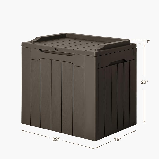 JUMMICO 31 Gallon Resin Deck Box Waterproof Indoor Outdoor Storage Boxes - Image 7
