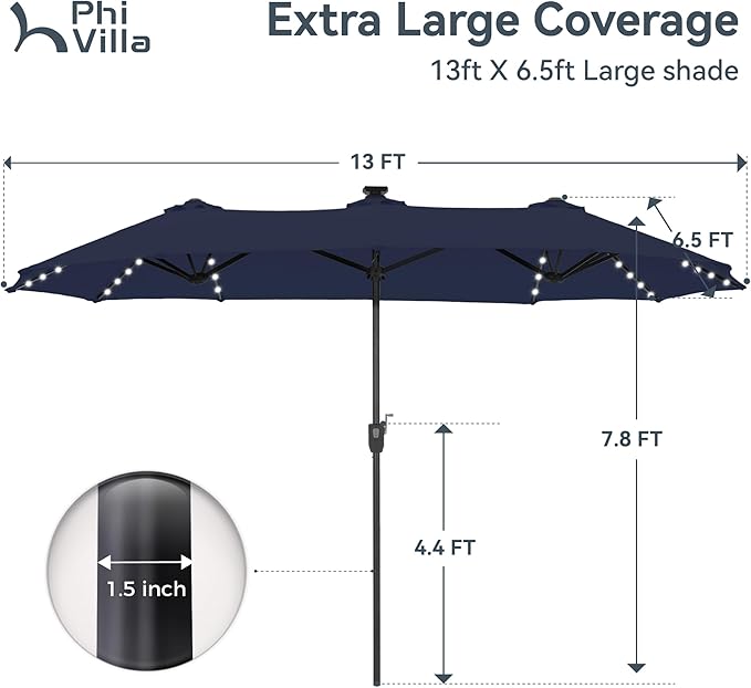 PHI VILLA 13ft Patio Umbrella - Image 6