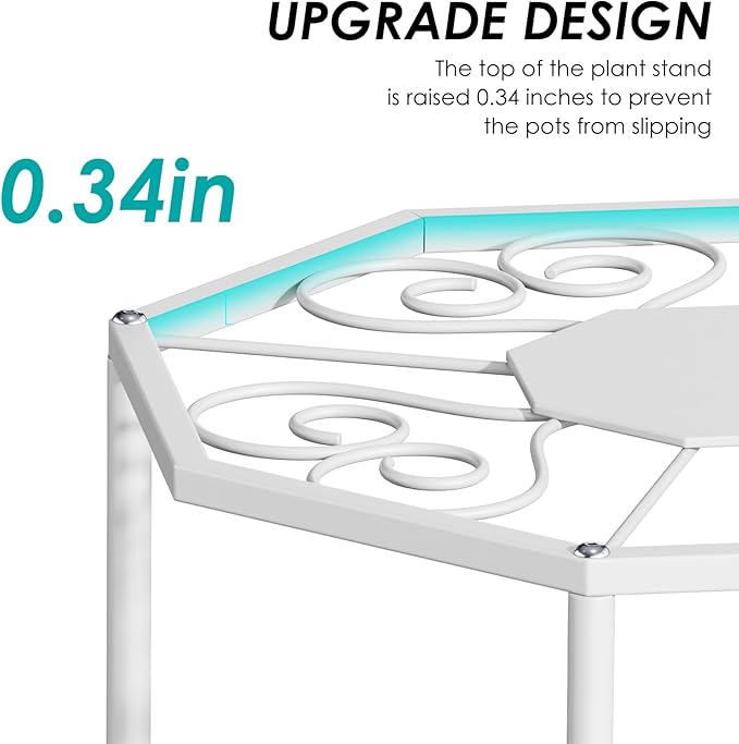 5-Pack Metal Plant Stands for Outdoor Indoor, Anti-Rust Iron Flower Pot Stand - Image 5