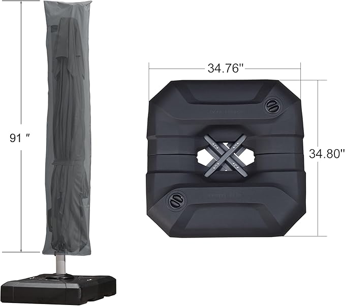 PURPLE LEAF 8'×8' Patio Cantilever Umbrella - Image 3