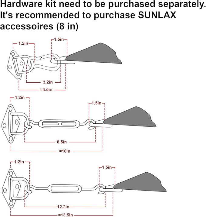 SUNLAX Large Sun Shade Sail 16' x 20' Sand Rectangle Canopy Sail Shade Cover UV - Image 3