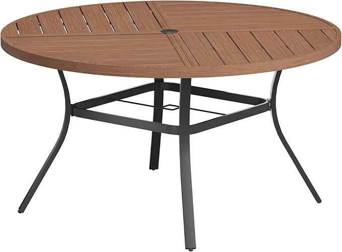 VICLLAX Round Patio Table with Adjustable Umbrella Hole by HOME