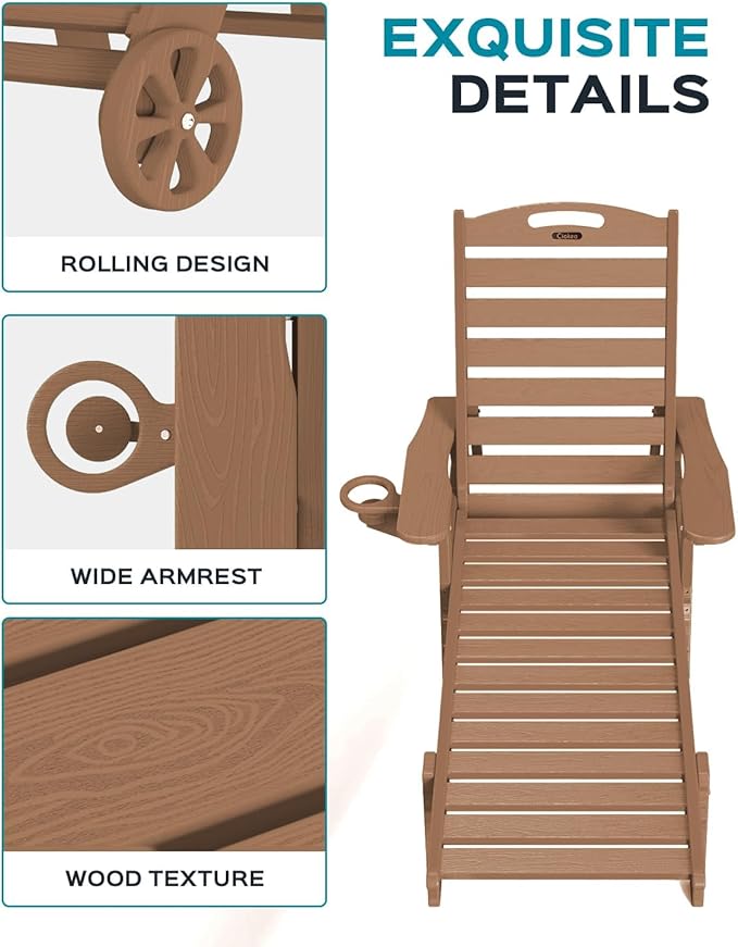Outdoor Chaise Lounge Chair Set of 2, Patio Lounge Chairs - Image 5
