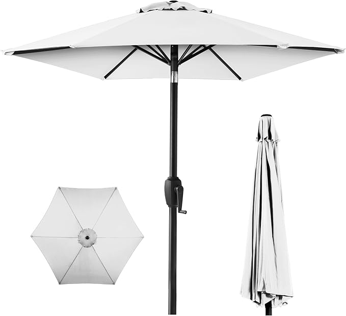 Best Choice Products 7.5ft Heavy-Duty Round Outdoor Market Table Patio Umbrella by BestChoiceProducts