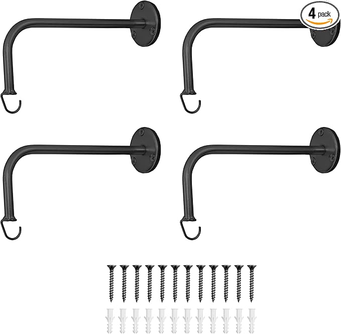 Ilyapa 4 Pack Metal Plant Wall Hanger Hooks - 7 in. Hook by Ilyapa