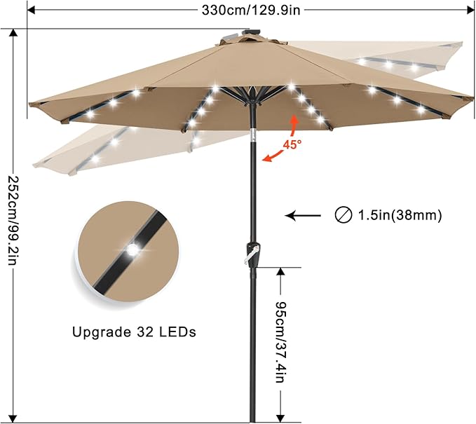 ABCCANOPY Durable Solar Led Patio Umbrellas - Image 3