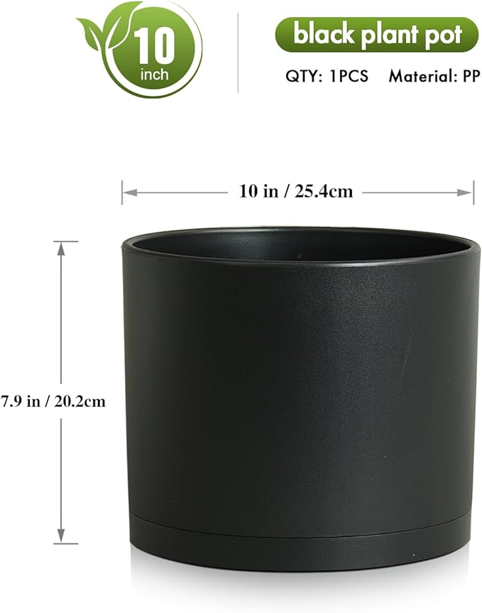 10 Inch Round Plastic Plant Pot - Image 3