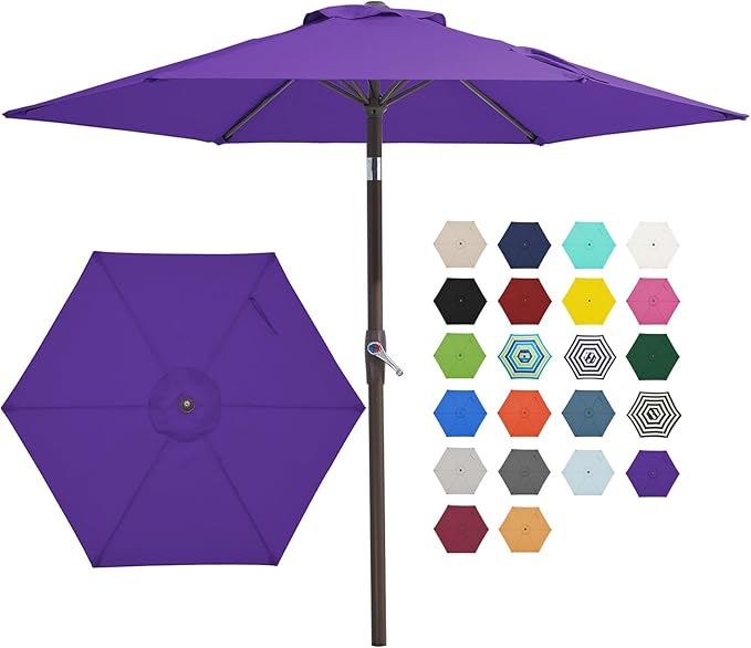 JEAREY 7.5FT Patio Umbrella Market Table Umbrella by JEAREYOutdoorsCollection