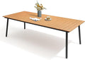95" Patio Outdoor Dining Table for 8-10, Weather-Resistant Wood-Grain Top by VredHom