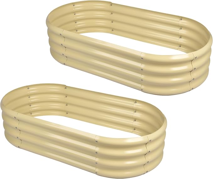 Land Guard 2Pcs Galvanized Raised Garden Bed Kit, 7.5×3×1ft Galvanized Planter by LandGuard