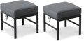 2 Pieces Outdoor Ottomans for Patio, No-Assembly Aluminum Outdoor Patio by Auzfy