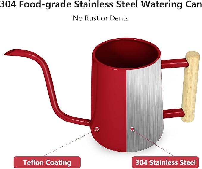 Watering Can Indoor Plants, 35 oz/1000 ml Metal Stainless Steel Watering Can Pot - Image 8