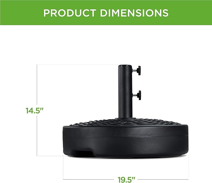 Best Choice Products Fillable Umbrella Base Stand, Round Faux Wicker Plastic - Image 7