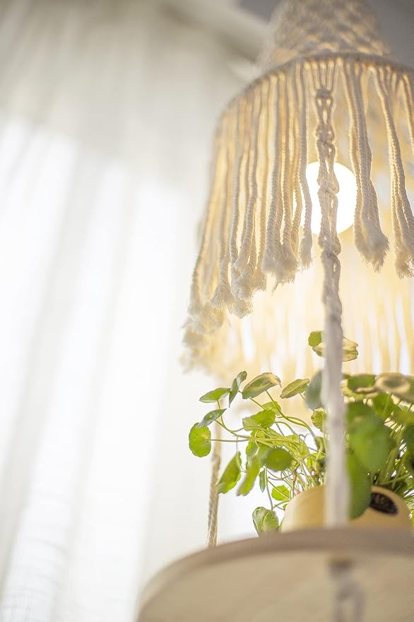 Macrame Plant Hanger Shelf Hanging Rope Shelf Indoor - Image 5
