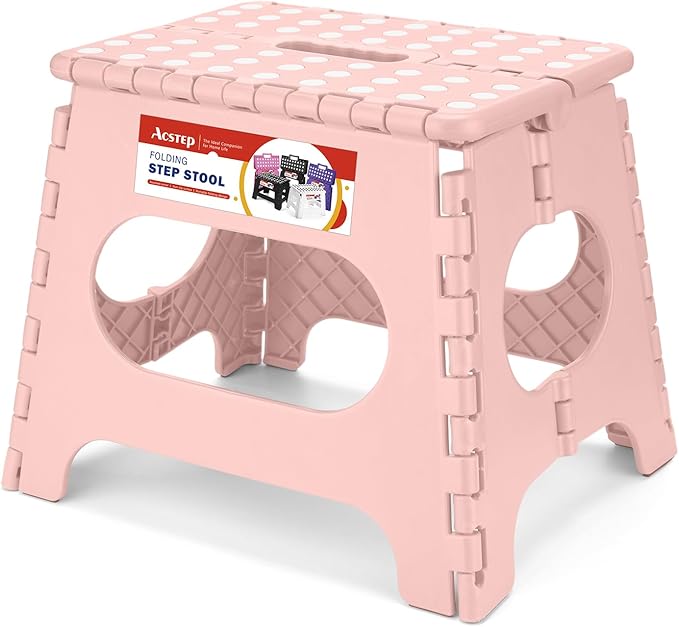 ACSTEP Folding Step Stool 11 Inch, Sturdy Plastic Foldable Step Stool by ACSTEP