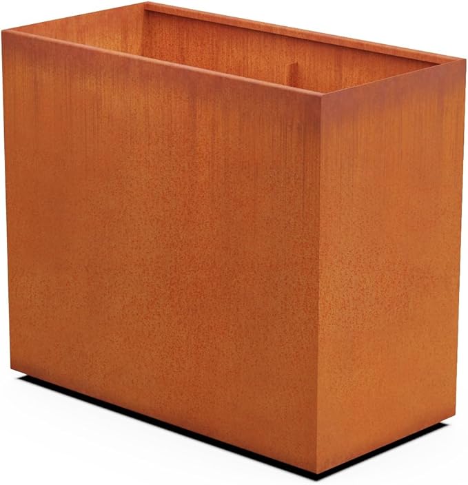 PLANTERCRAFT Corten Steel Planter Rectangle Outdoor Metal Garden Box Heavy Duty by Plantercraft