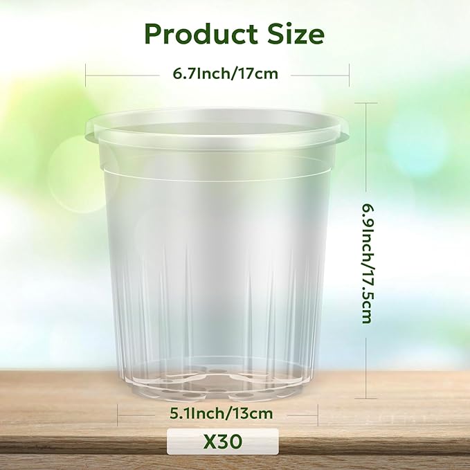 30 Packs 1 Gallon Reinforced Clear Nursery Pots - Image 2