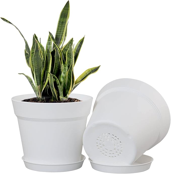 WOUSIWER 16 Pack 6 inch Plastic Planters - Image 3