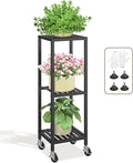 LASZOLA 3 Tier Black Metal Plant Stand Indoor Outdoor by LASZOLA