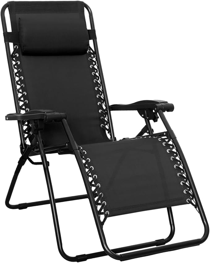 Amazon Basics Outdoor Patio Zero Gravity Portable Folding Reclining Lounge Chair by AmazonBasics