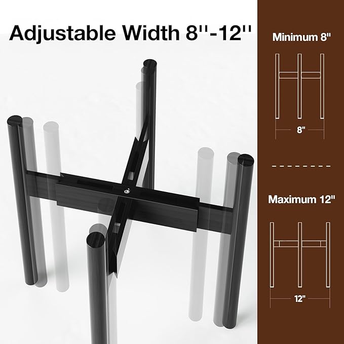 MUDEELA Plant Stand for Indoor Plants: Adjustable Width Fits 8-12 Inch Pots - Image 2