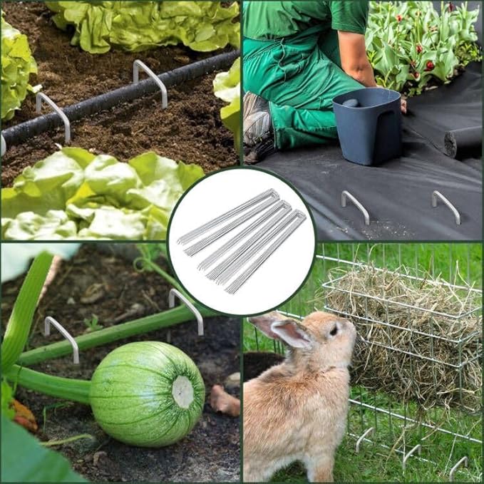 FEED GARDEN 12 Inch 50 Pack Galvanized Landscape Staples 11 Gauge Anti-Rust - Image 7