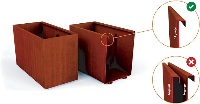 PLANTERCRAFT Corten Steel Metal Planter Box, Round Sizes, Modern Garden Steel - Image 4